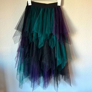 Asymmetrical Skirt | Dark Purple, Blue, Black